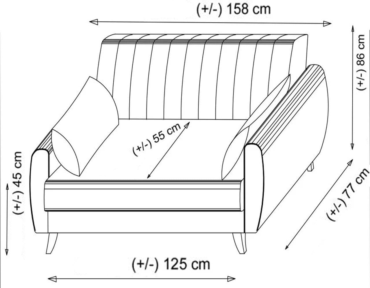 Asir Divano Letto 2 posti in tessuto Alkon Beige