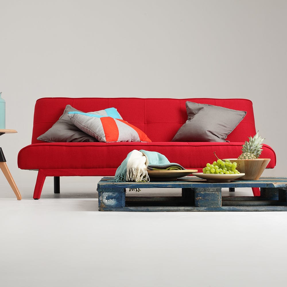 Customform Divano Letto 2 posti in tessuto Modes Rosso