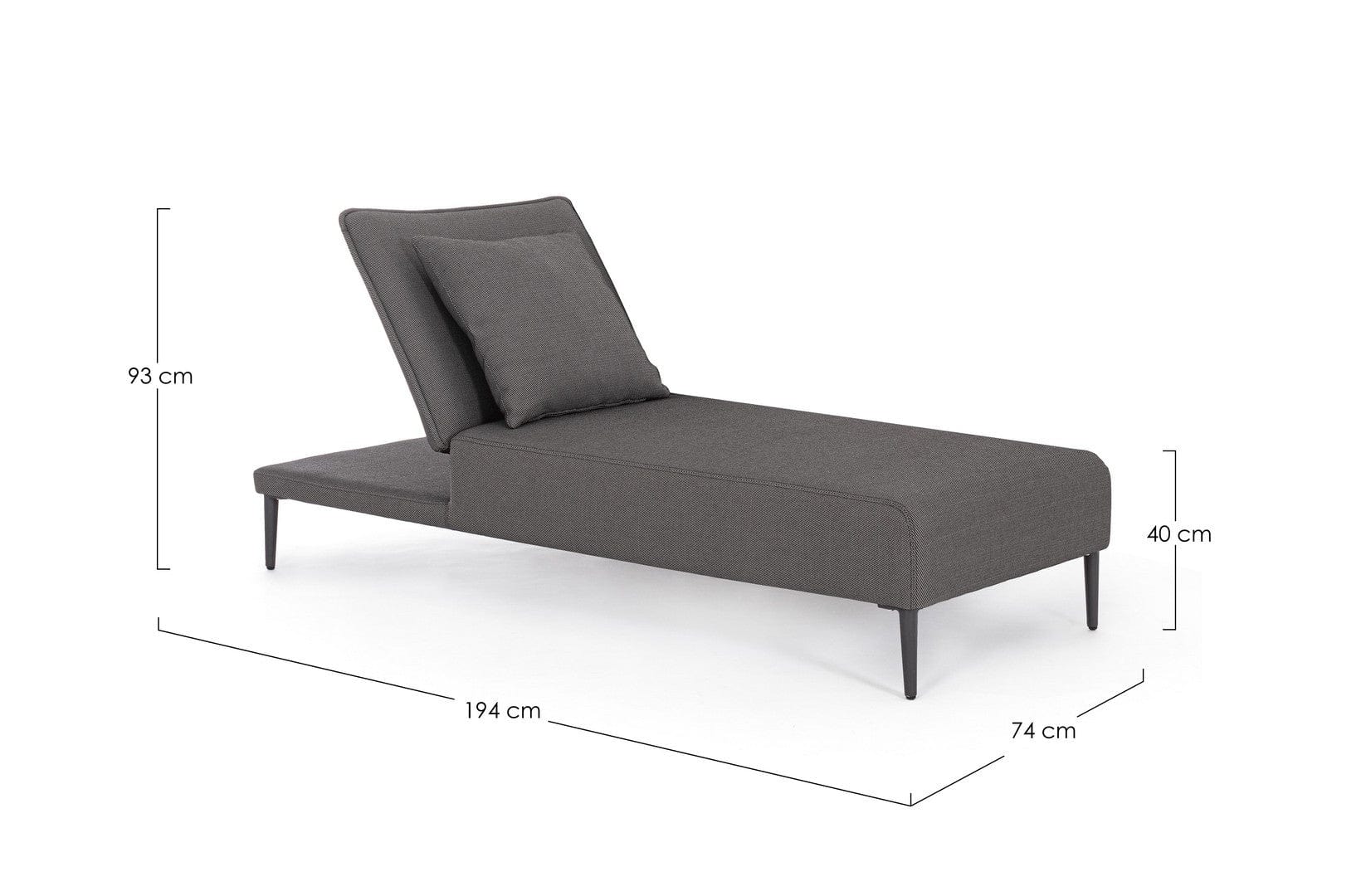 Bizzotto Lettino da giardino Viper Antracite