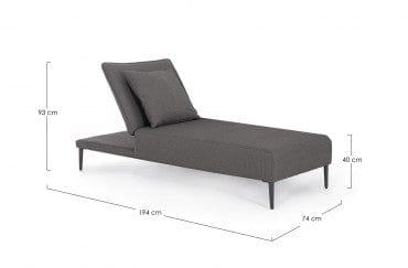 Bizzotto Lettino da giardino Viper Antracite