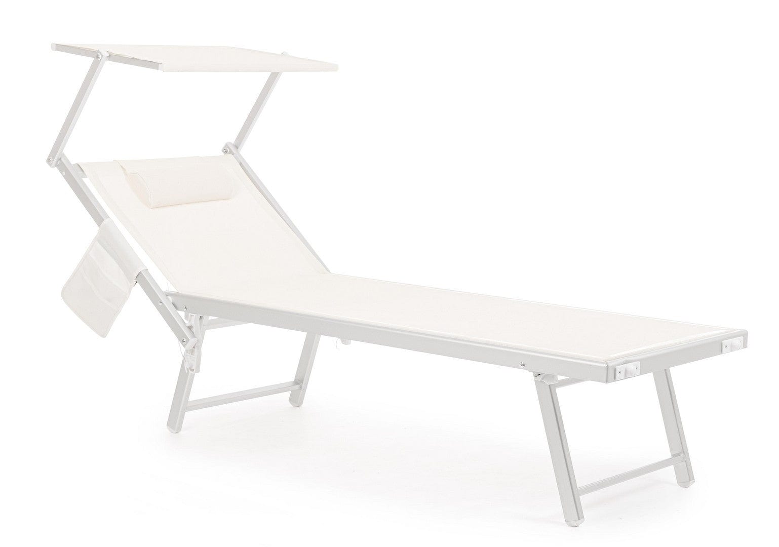 Bizzotto Lettino pieghevole da giardino Miramare Bianco