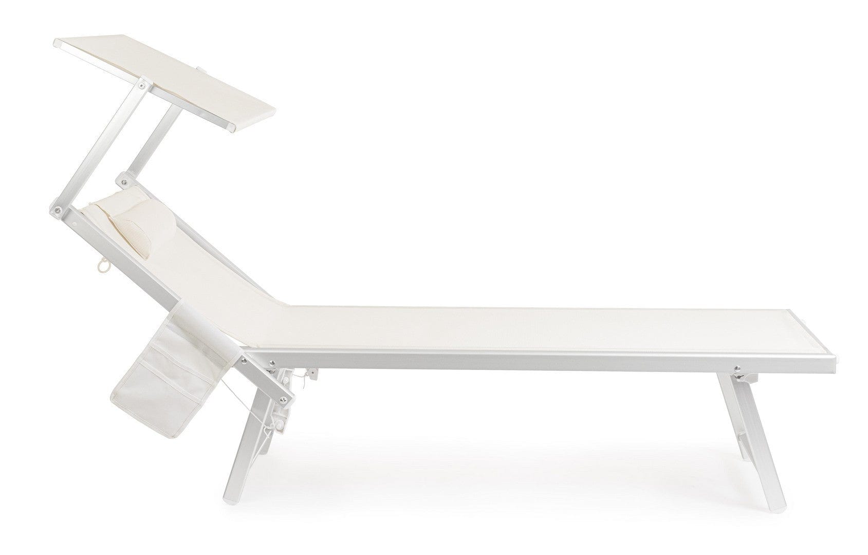 Bizzotto Lettino pieghevole da giardino Miramare Bianco