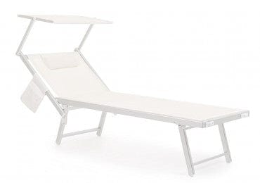Bizzotto Lettino pieghevole da giardino Miramare Bianco