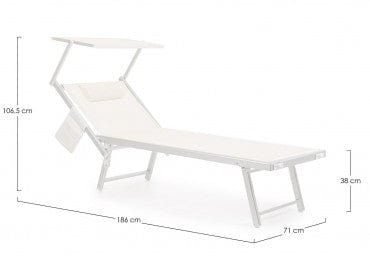 Bizzotto Lettino pieghevole da giardino Miramare Bianco