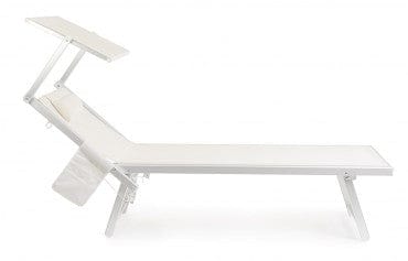 Bizzotto Lettino pieghevole da giardino Miramare Bianco