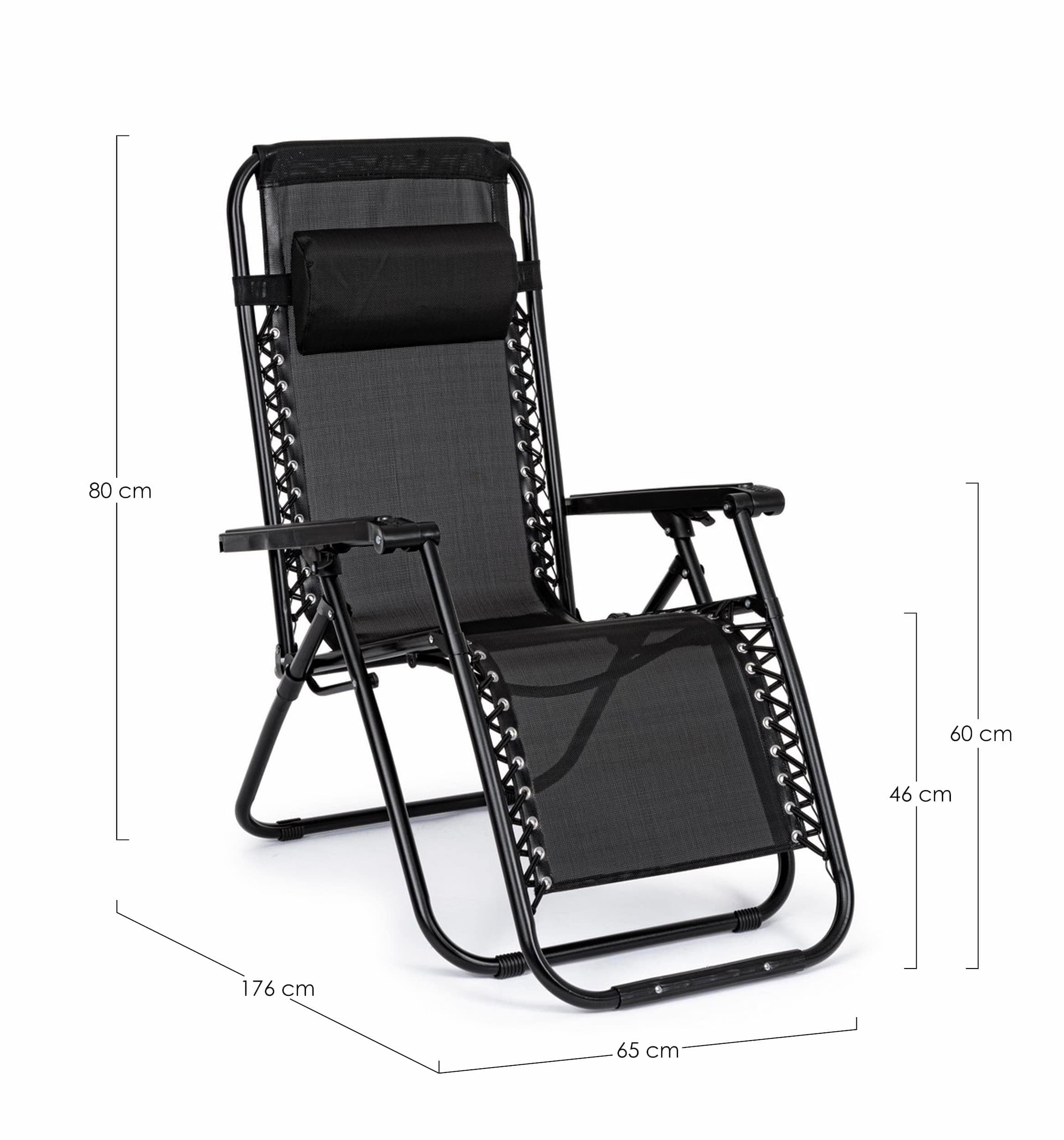 Lettino pieghevole da giardino Morgan Nero (2) & BIZZZT-SEZLONG-MORGAN-081502