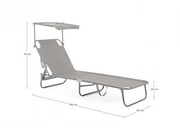 Bizzotto Lettino pieghevole da giardino Oristano Grigio