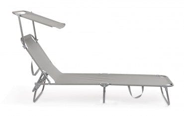 Bizzotto Lettino pieghevole da giardino Oristano Grigio