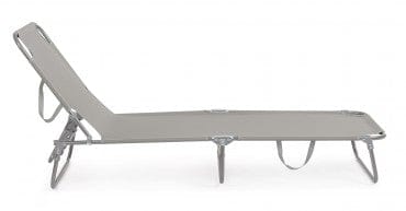 Bizzotto Lettino pieghevole da giardino Oristano Grigio