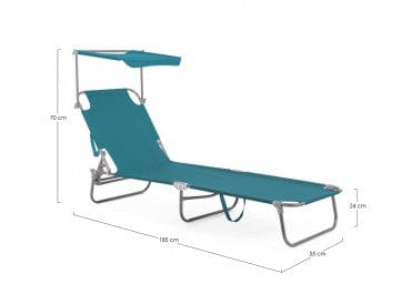 Bizzotto Lettino pieghevole da giardino Oristano Turchese