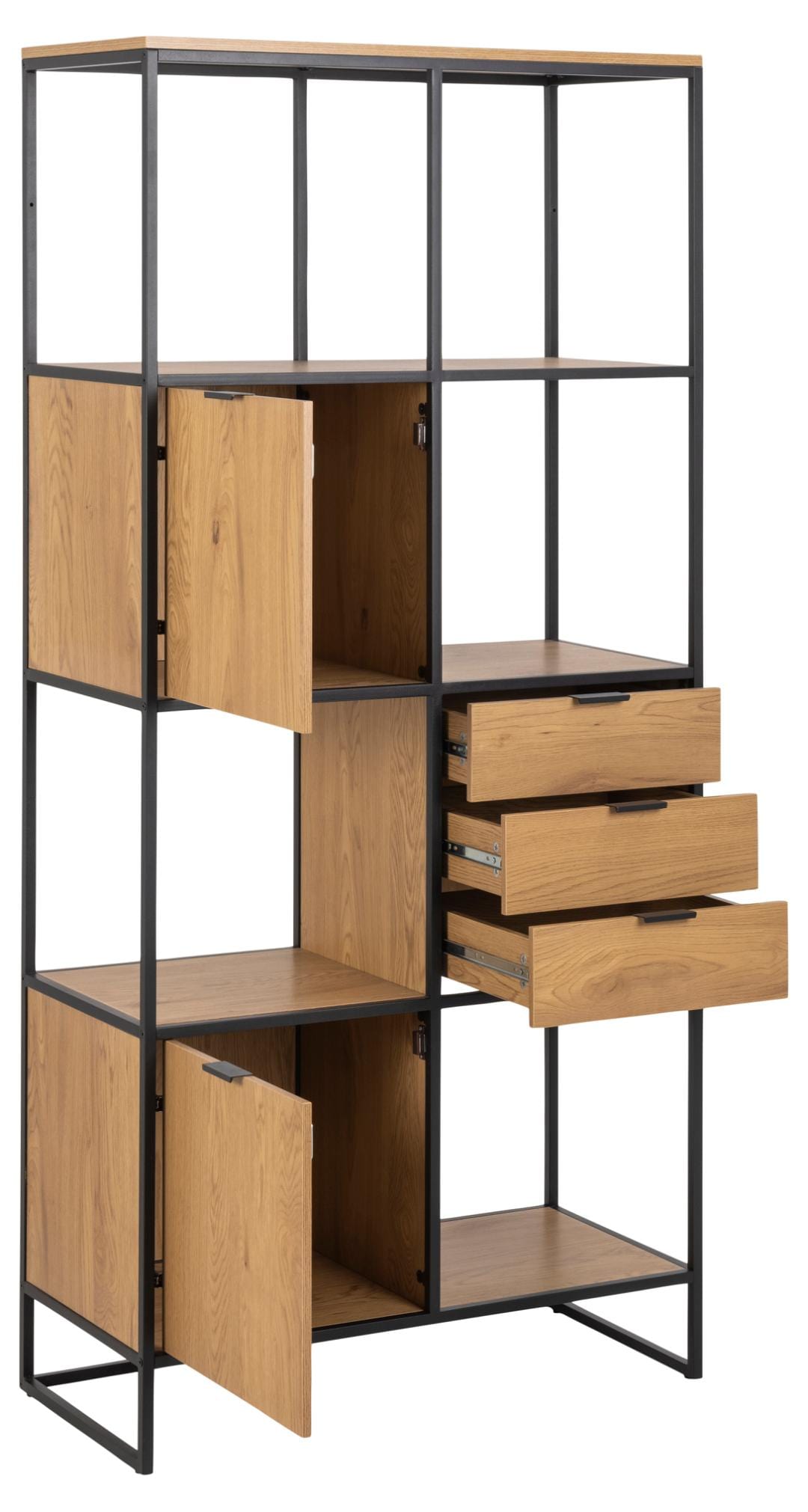 Actona Libreria con 3 cassetti e 2 ante Swindon Naturale