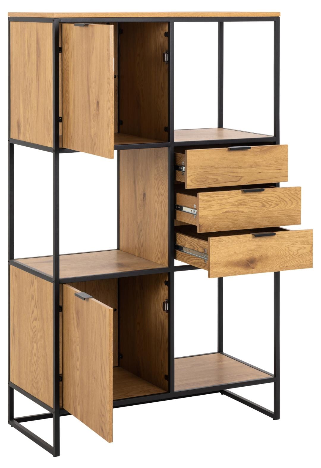 Actona Libreria con 3 cassetti e 2 ante Swindon Naturale