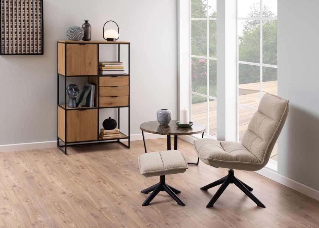 Actona Libreria con 3 cassetti e 2 ante Swindon Naturale
