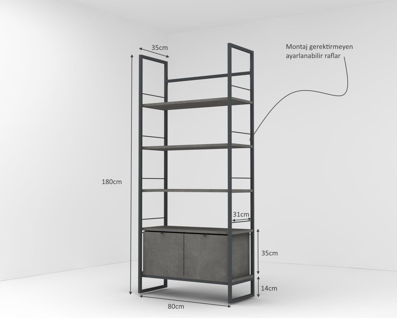 Libreria Kary Grigio (3)