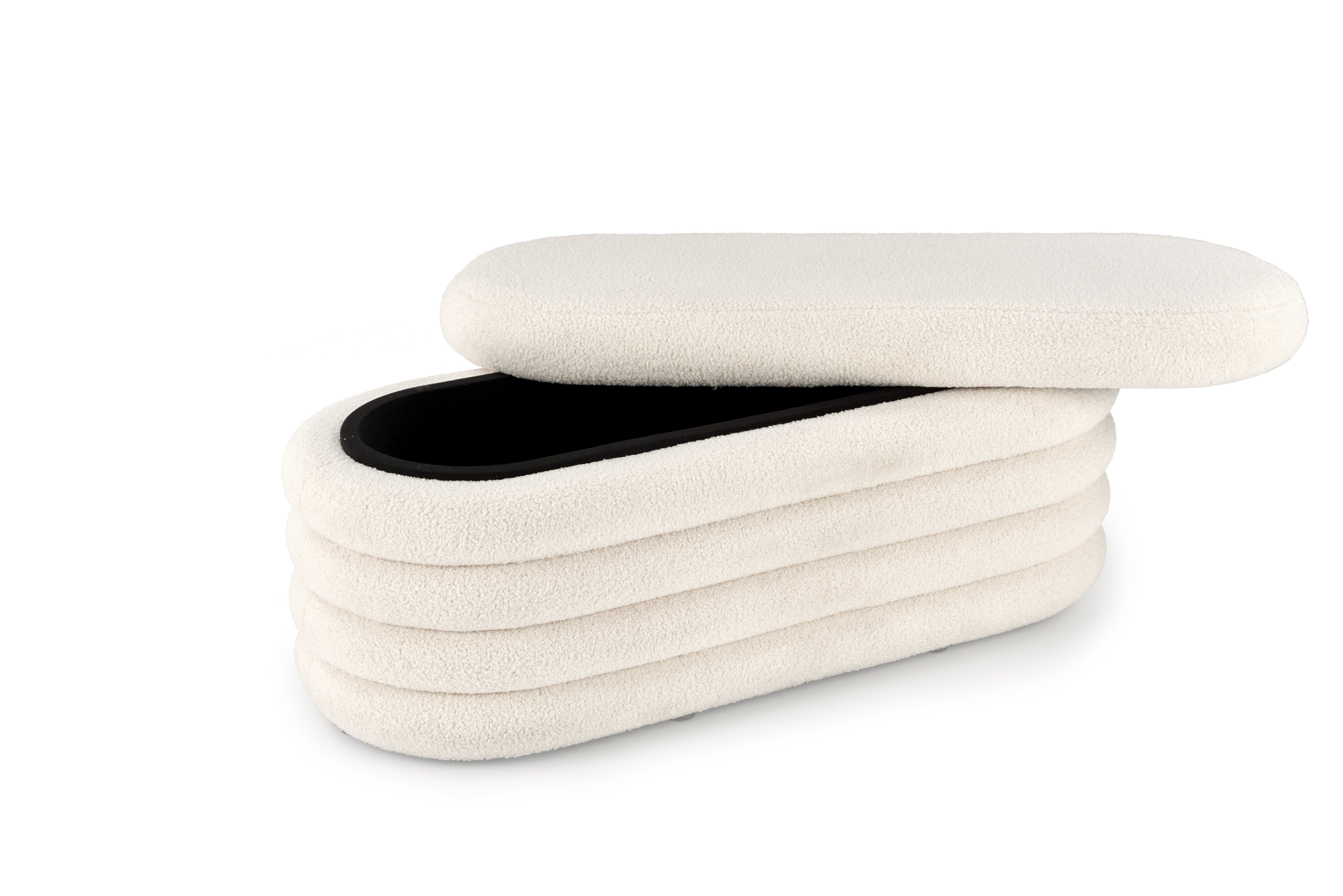 Halmar Panca con contenitore in tessuto Bliss Crema