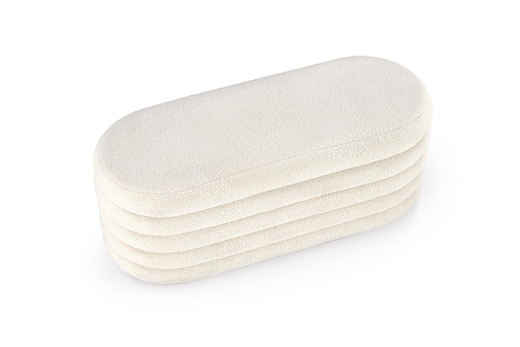 Halmar Panca con contenitore in tessuto Bliss Crema