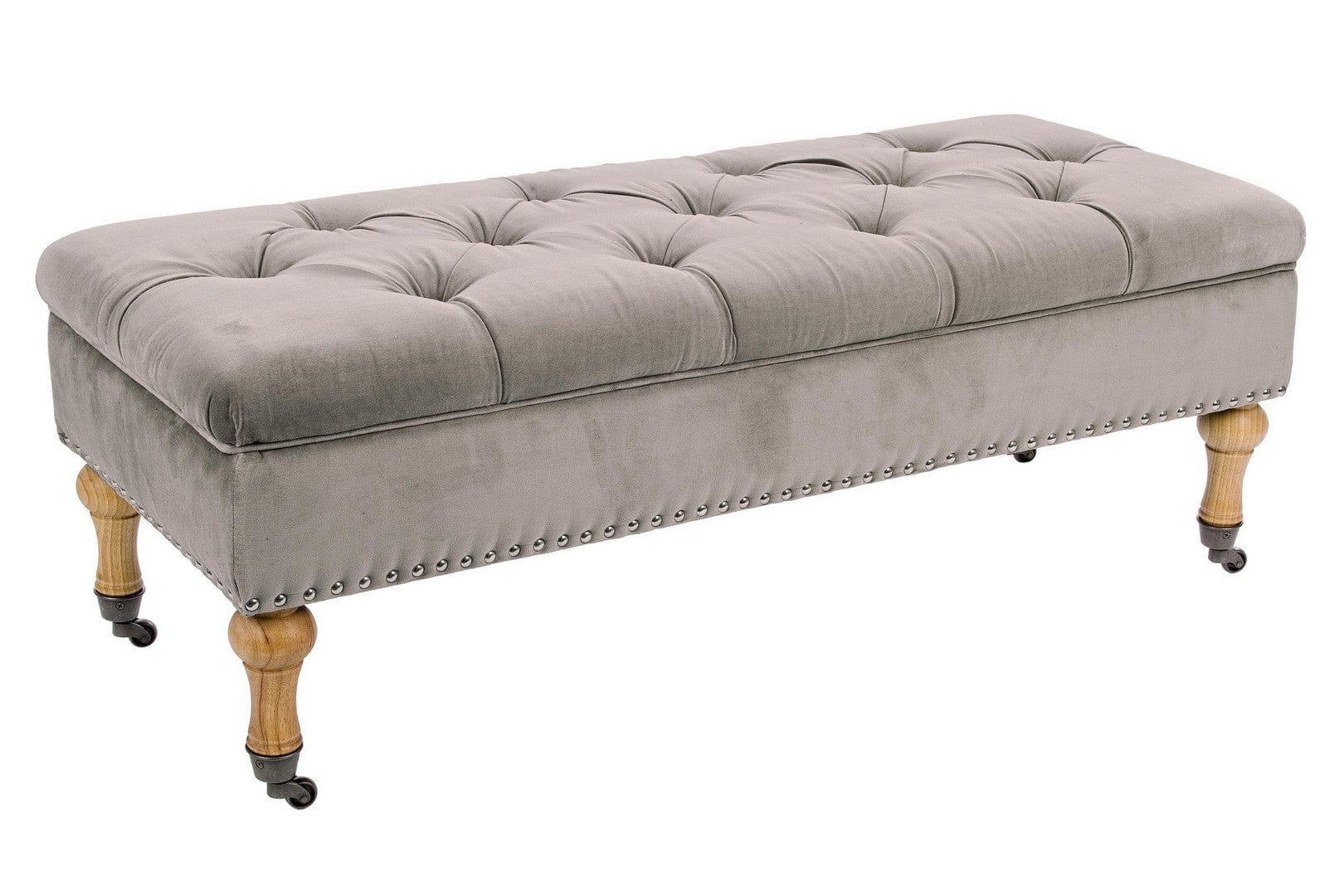 Bizzotto Panca con contenitore in velluto Arlette Grigio