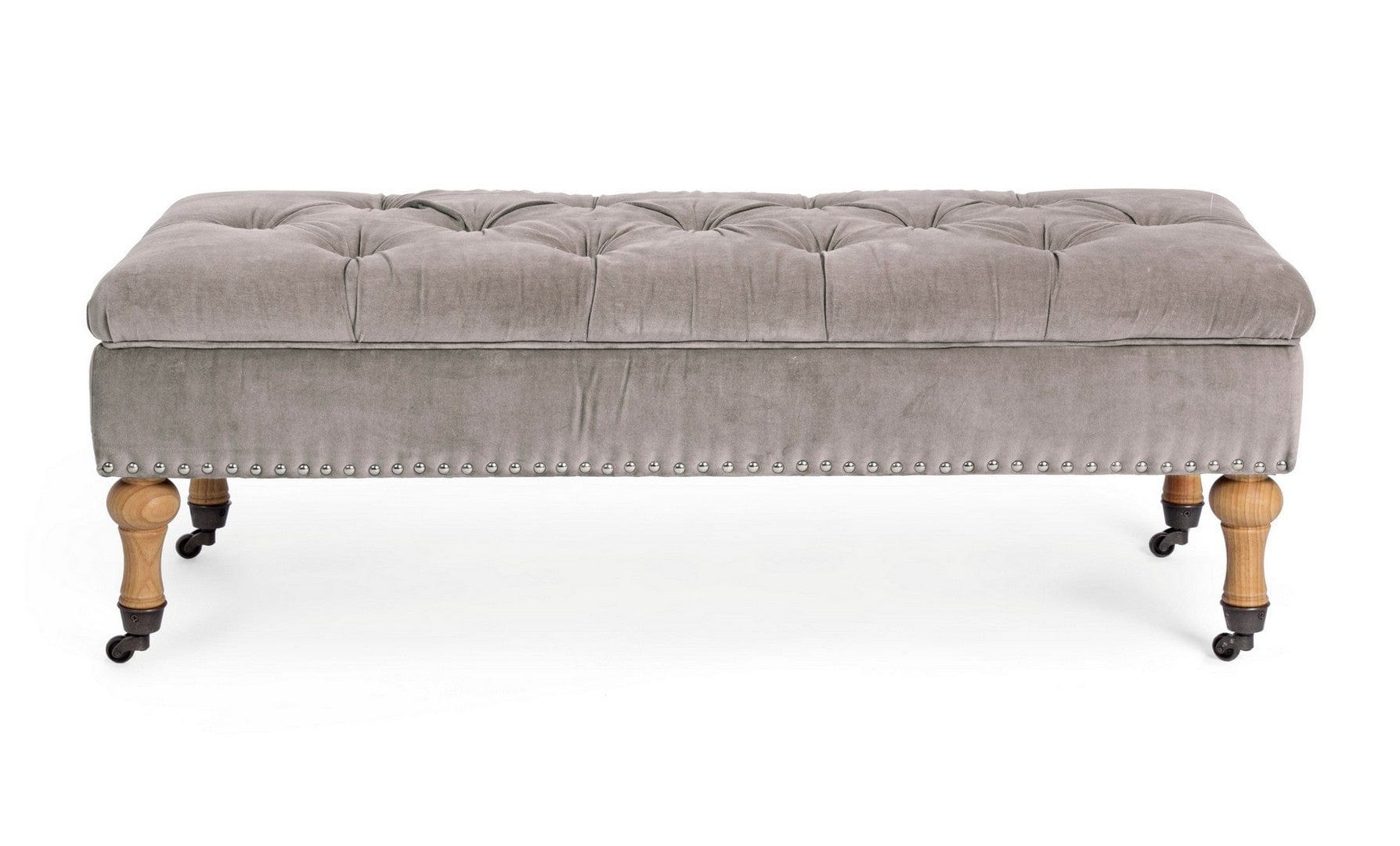 Bizzotto Panca con contenitore in velluto Arlette Grigio