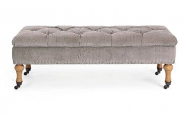 Bizzotto Panca con contenitore in velluto Arlette Grigio