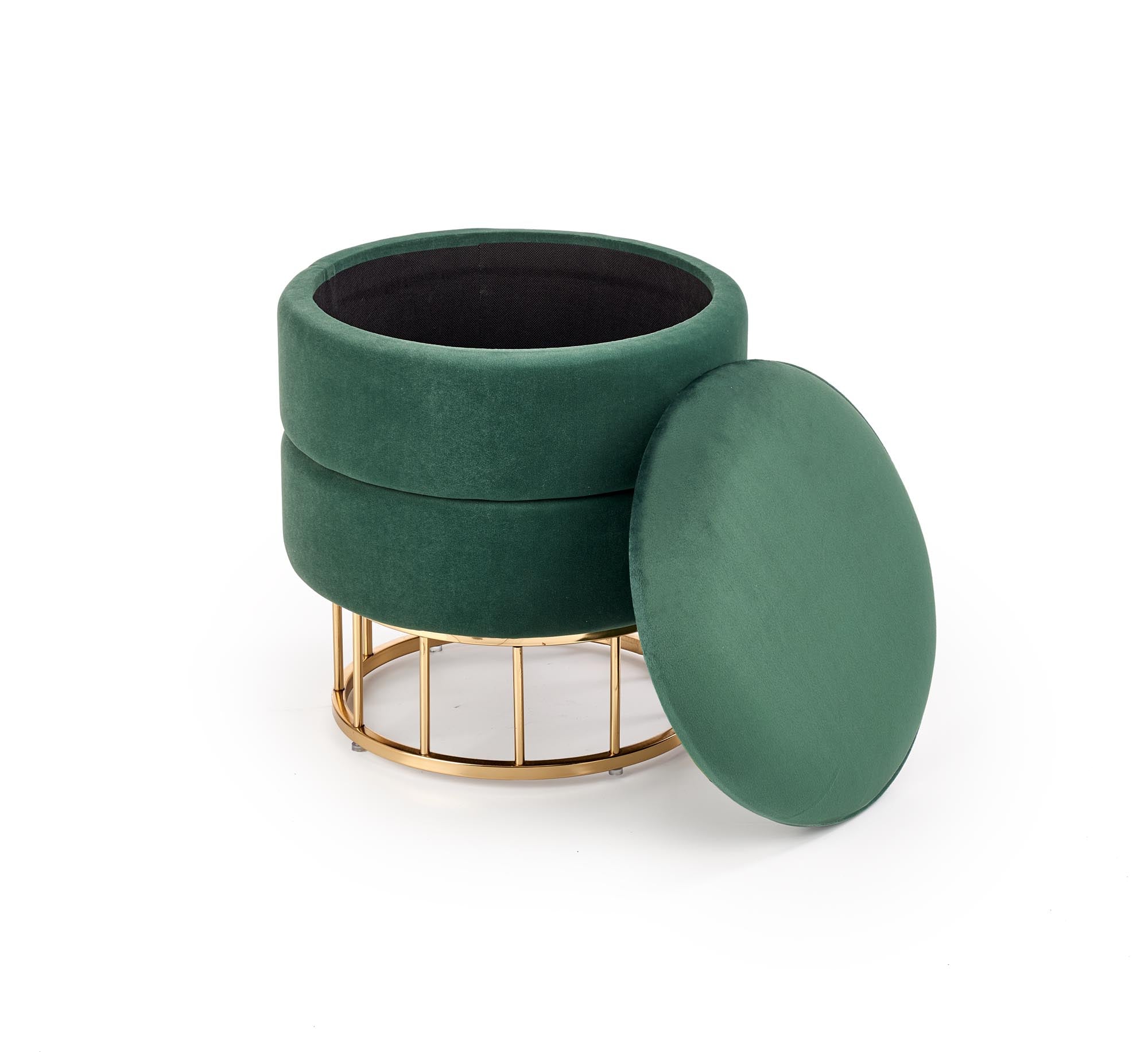 Halmar Pouf con contenitore in tessuto Minty Verde