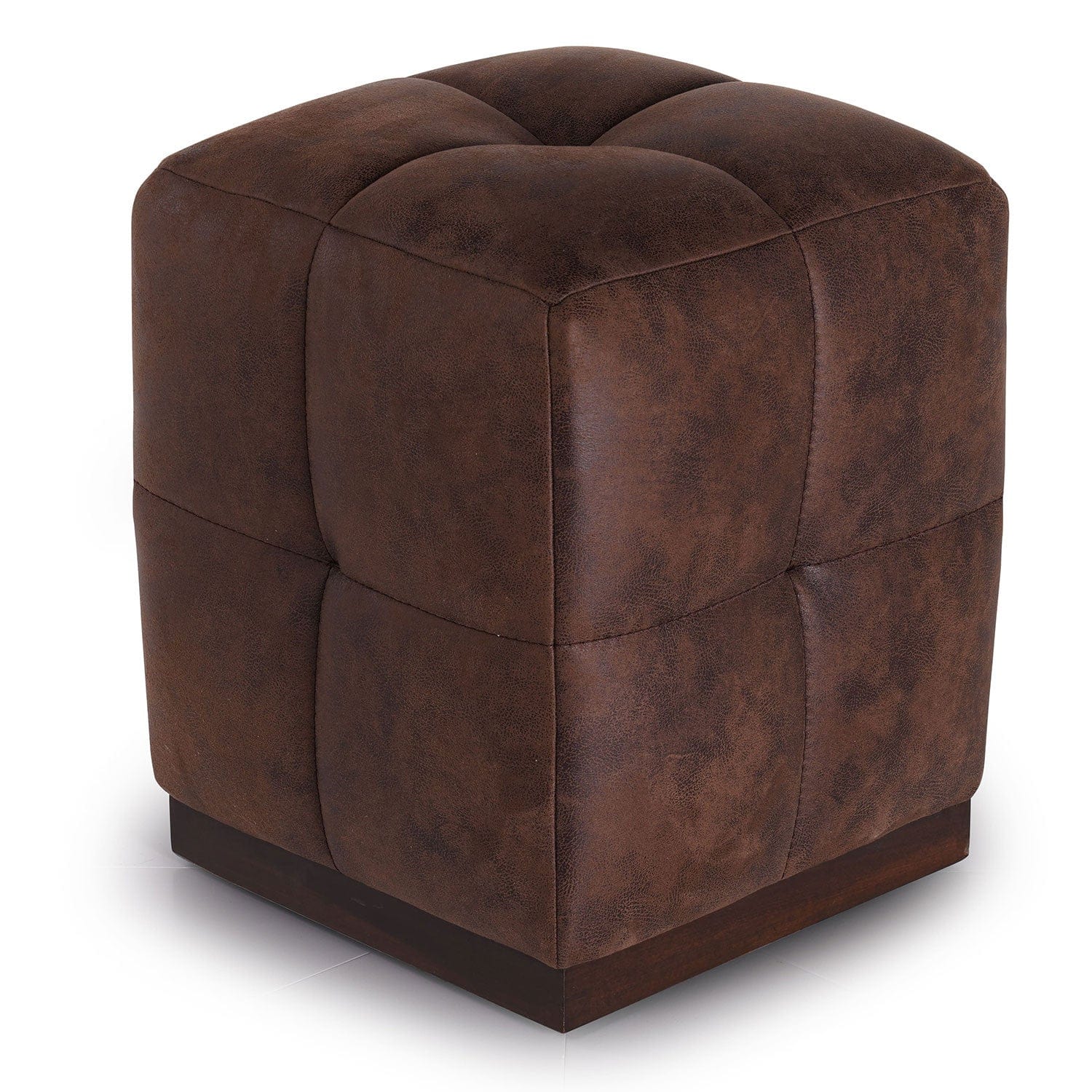 Pouf in ecopelle Chocolate Marrone