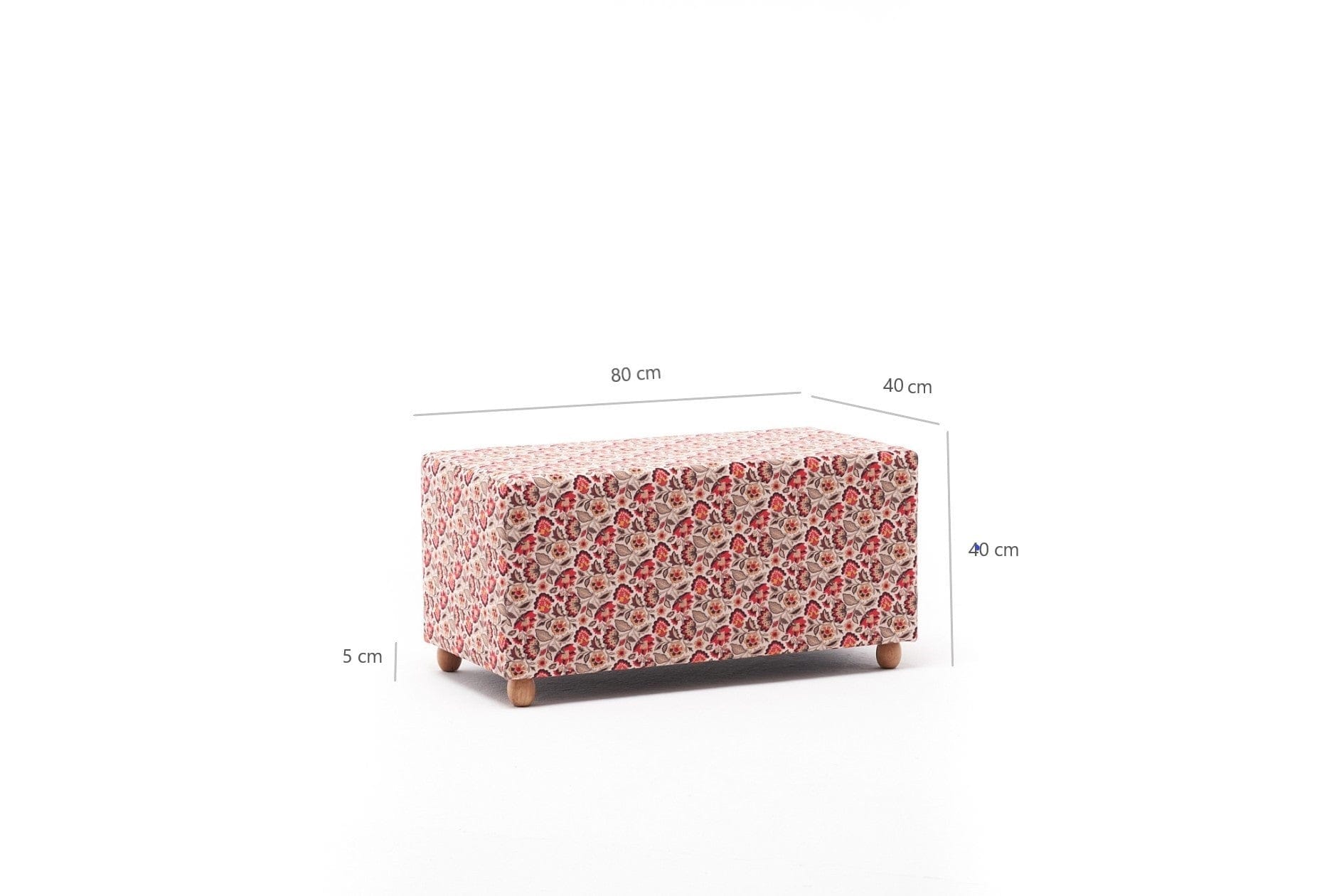 Pouf in tessuto Alya Rectangle Multicolore (6)