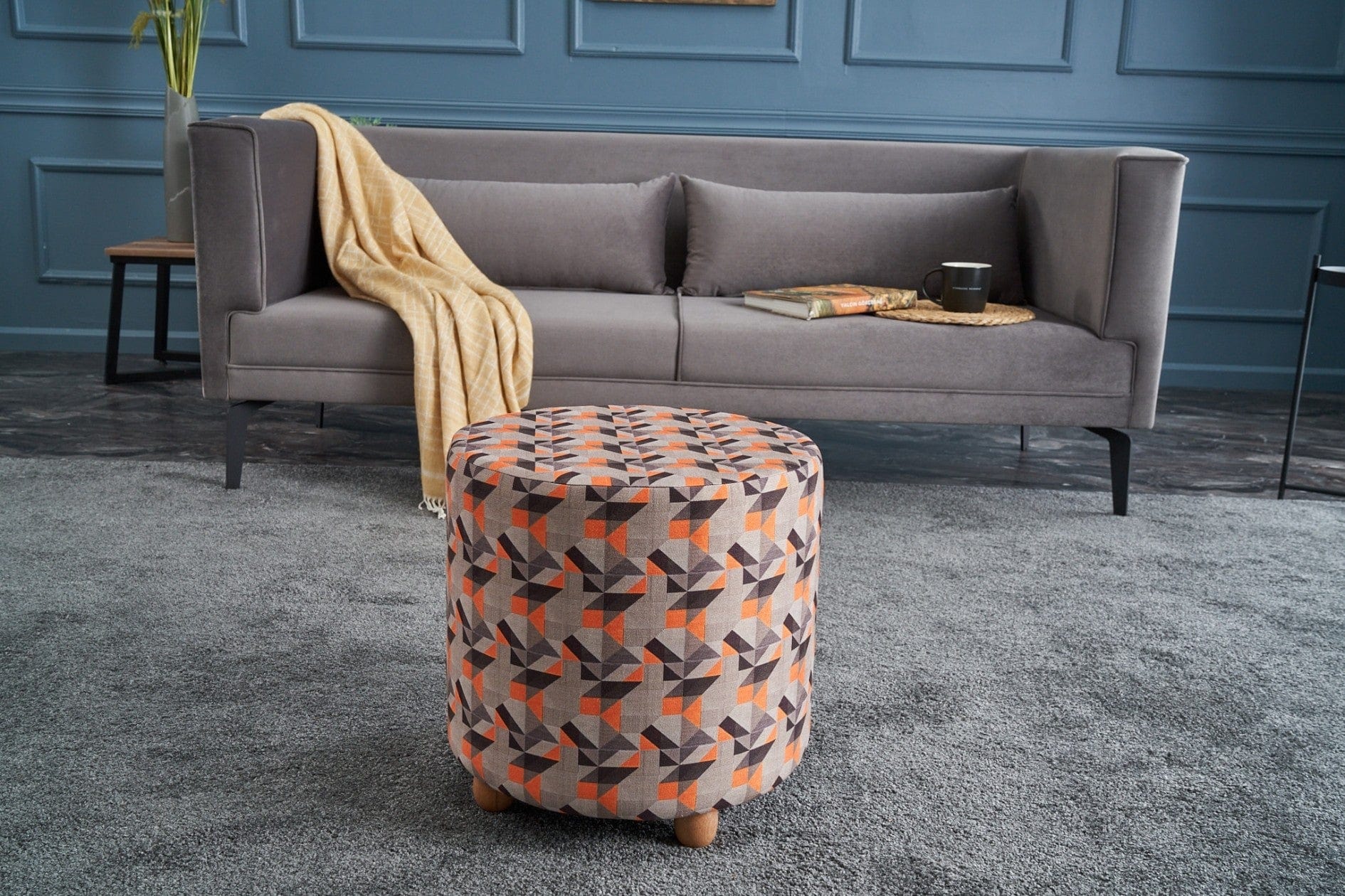 Pouf in tessuto Bade Multicolore