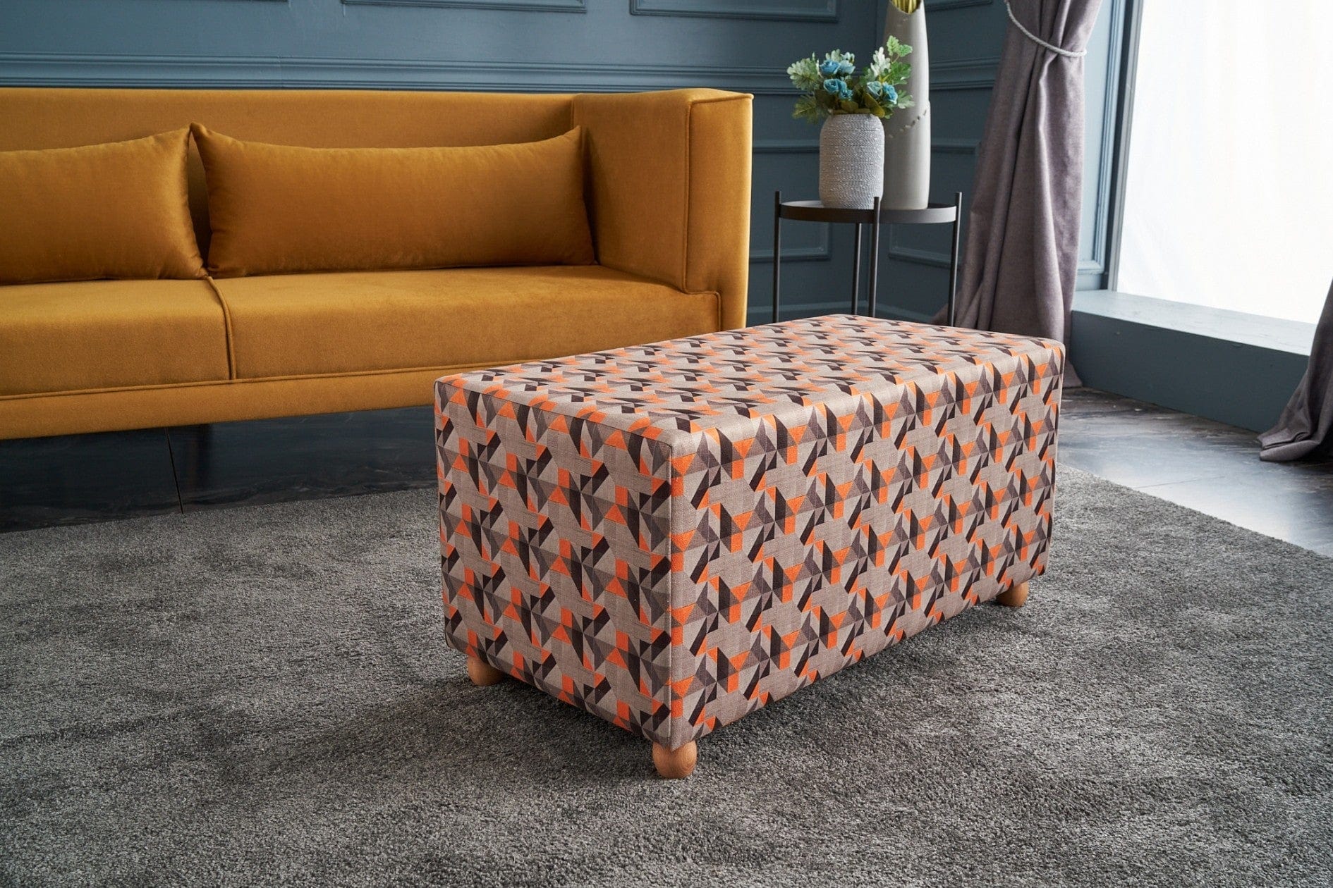 Pouf in tessuto Bade Multicolore (3)