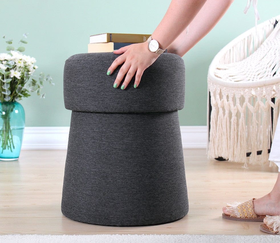 Pouf in tessuto Beans Grigio (2)
