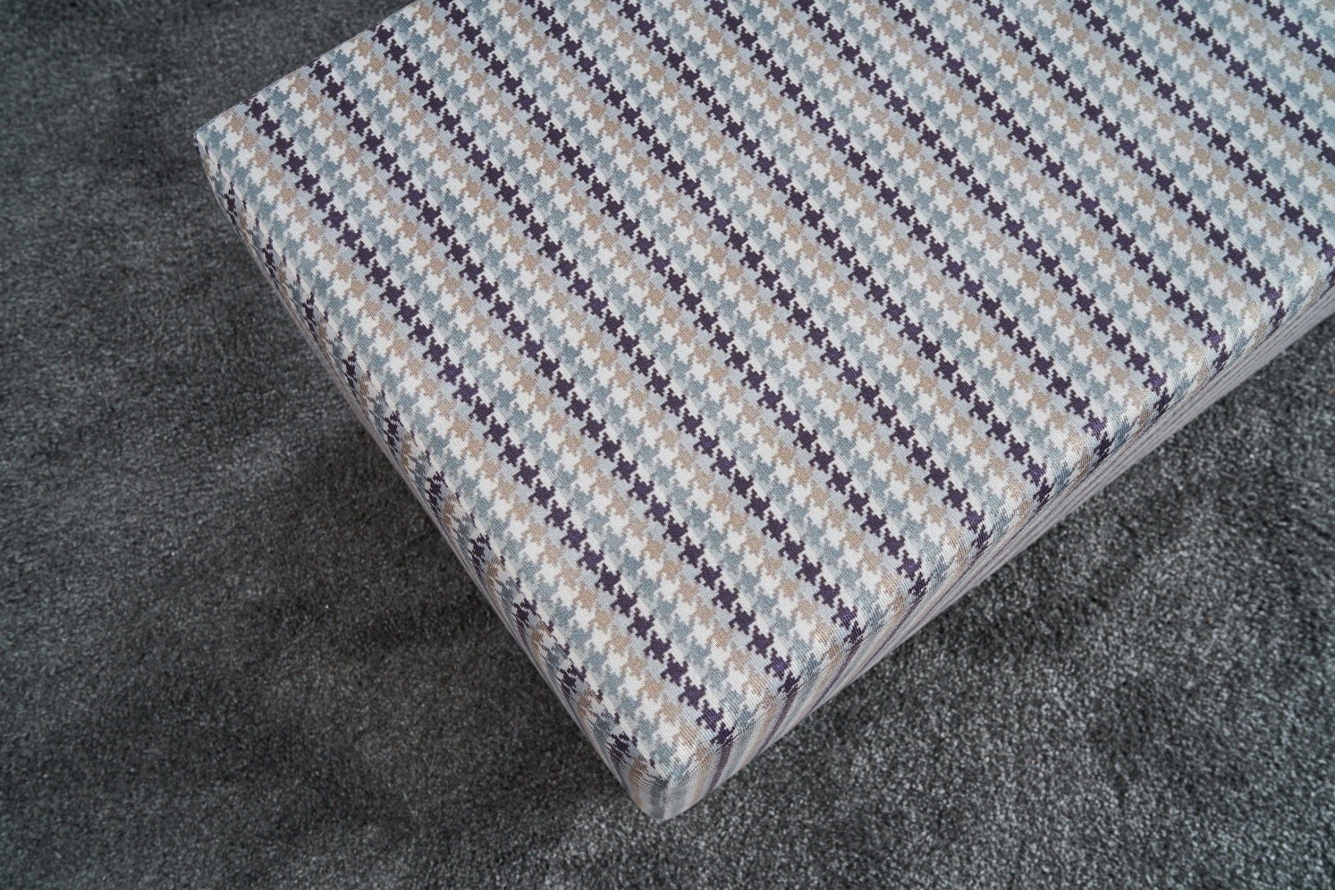 Pouf in tessuto Berta Rectangle Multicolore (1)