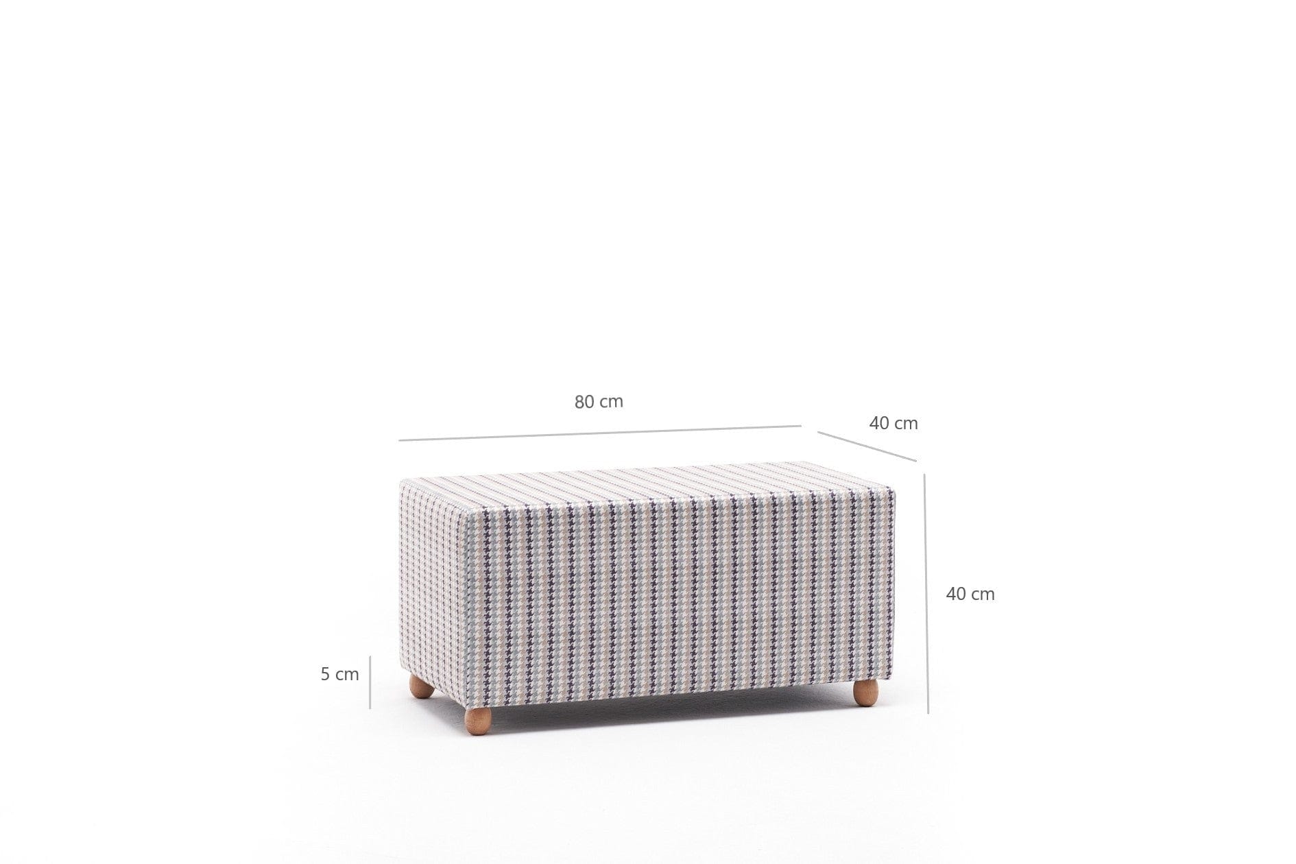 Pouf in tessuto Berta Rectangle Multicolore (5)