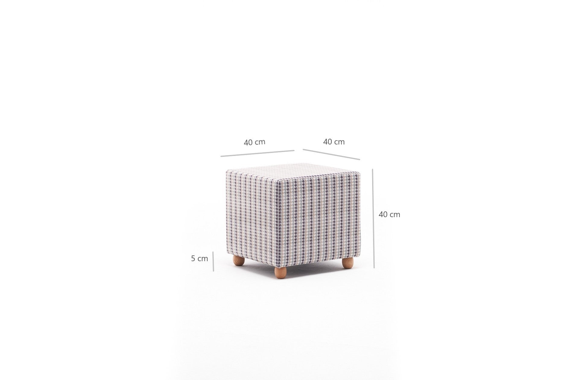 Pouf in tessuto Berta Square Multicolore (5)