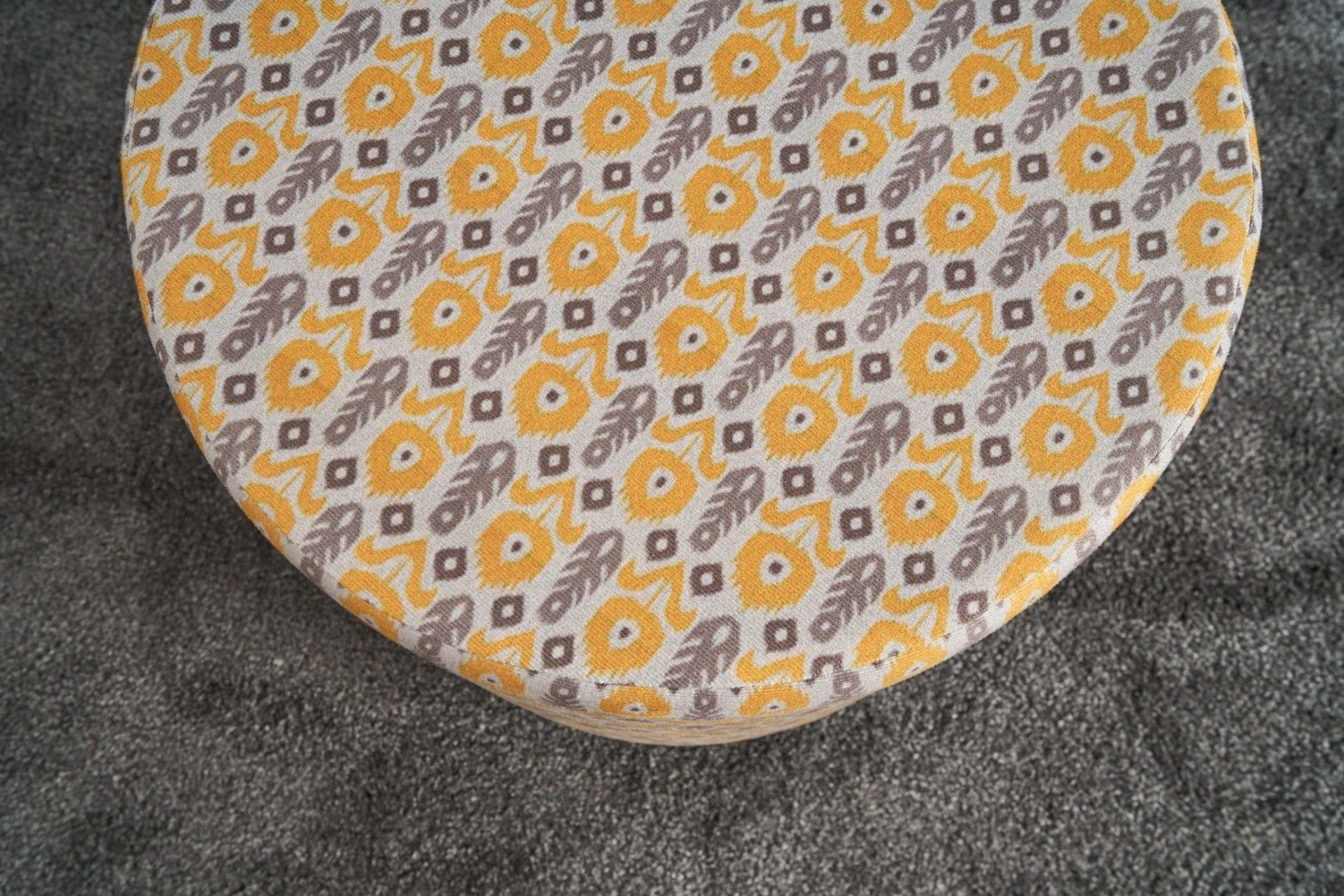 Pouf in tessuto Bianca Round Multicolore (2)