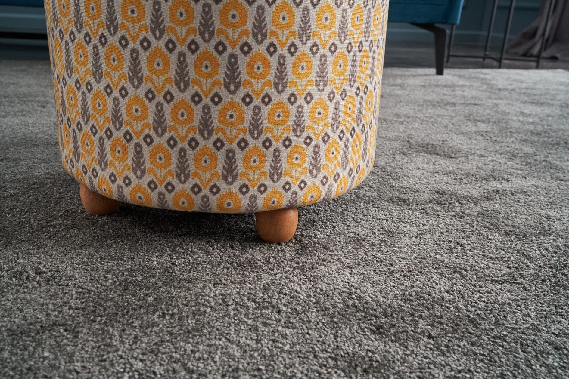 Pouf in tessuto Bianca Round Multicolore (3)