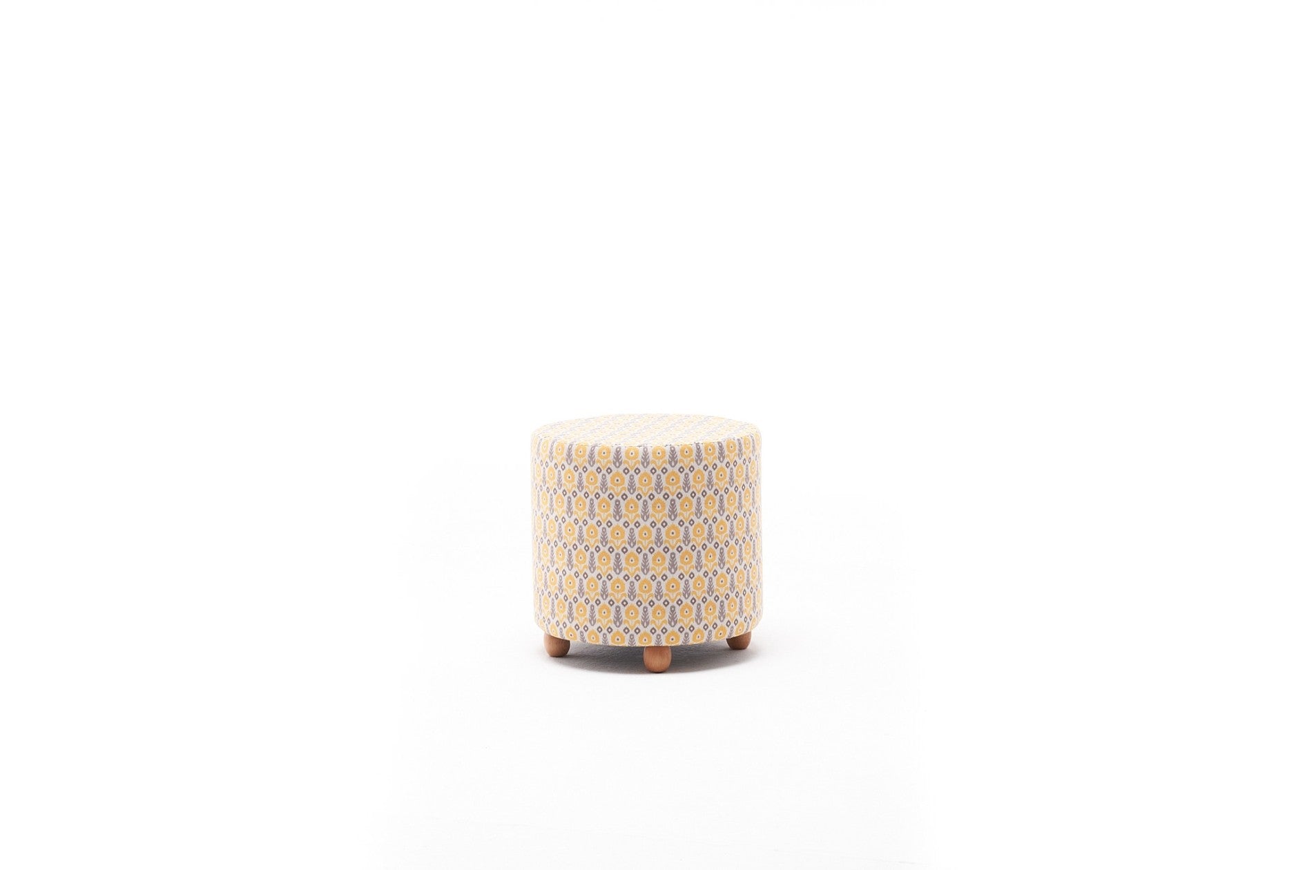 Pouf in tessuto Bianca Round Multicolore (4)