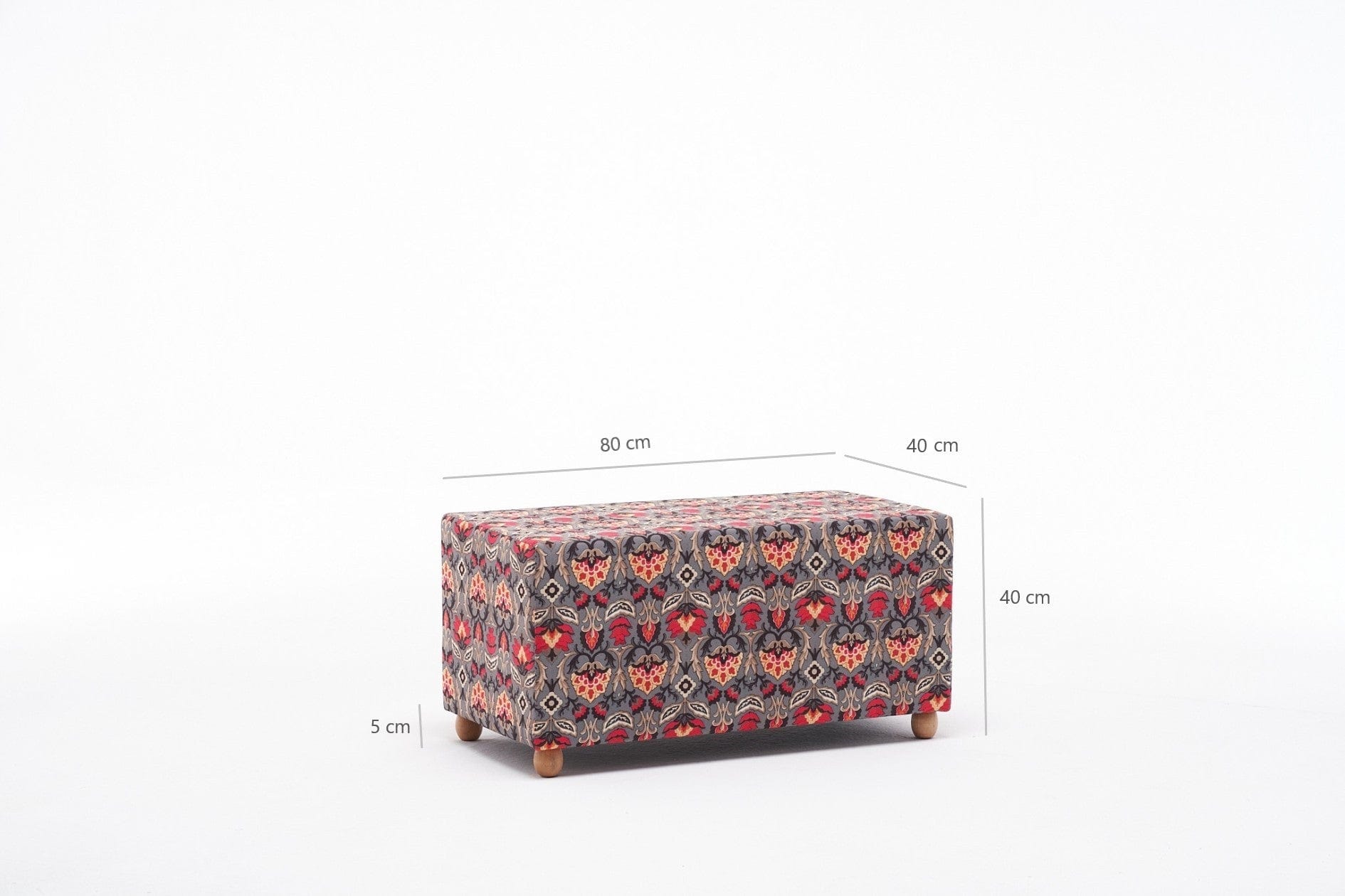 Pouf in tessuto Bonita Rectangle Multicolore (6)