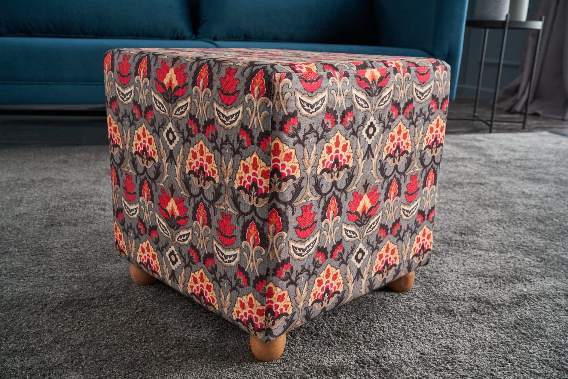 Pouf in tessuto Bonita Square Multicolore (1)