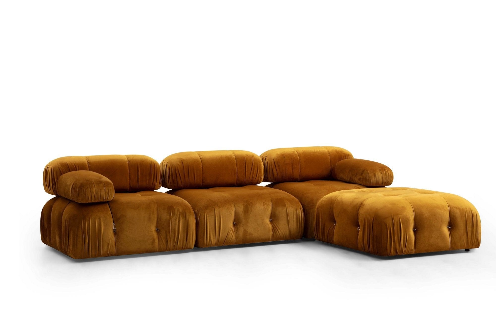 Pouf in tessuto Bubble Giallo (1)