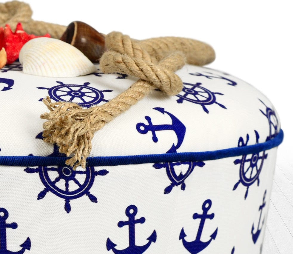 Pouf in tessuto Cunda Blu (3)