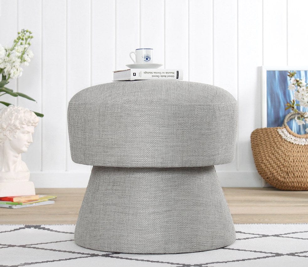 Pouf in tessuto Endor Grigio