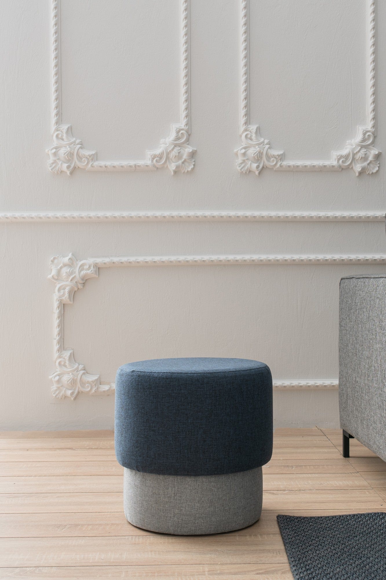 Pouf in tessuto Felix Blu (3)