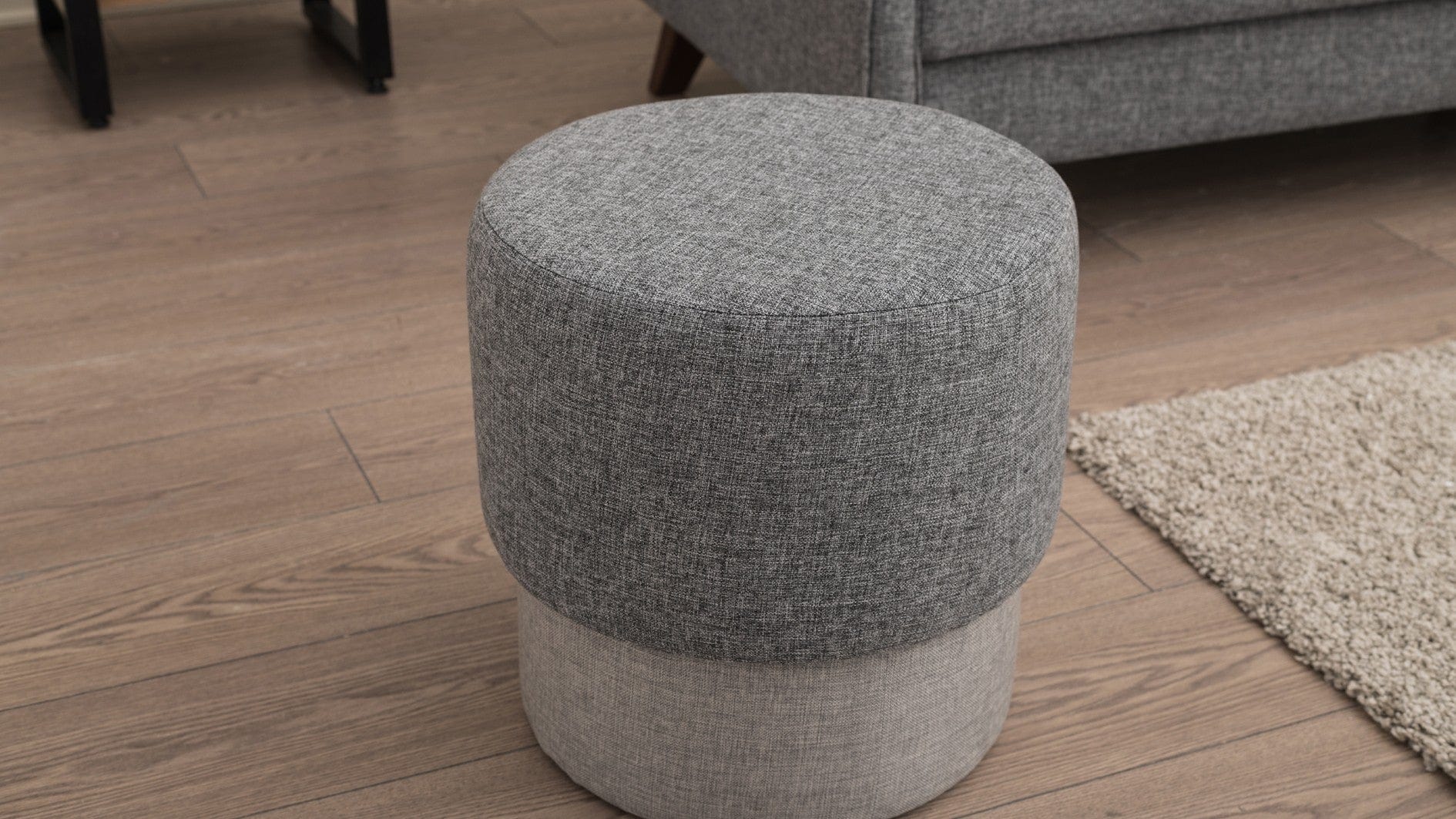 Pouf in tessuto Felix Grigio (1)