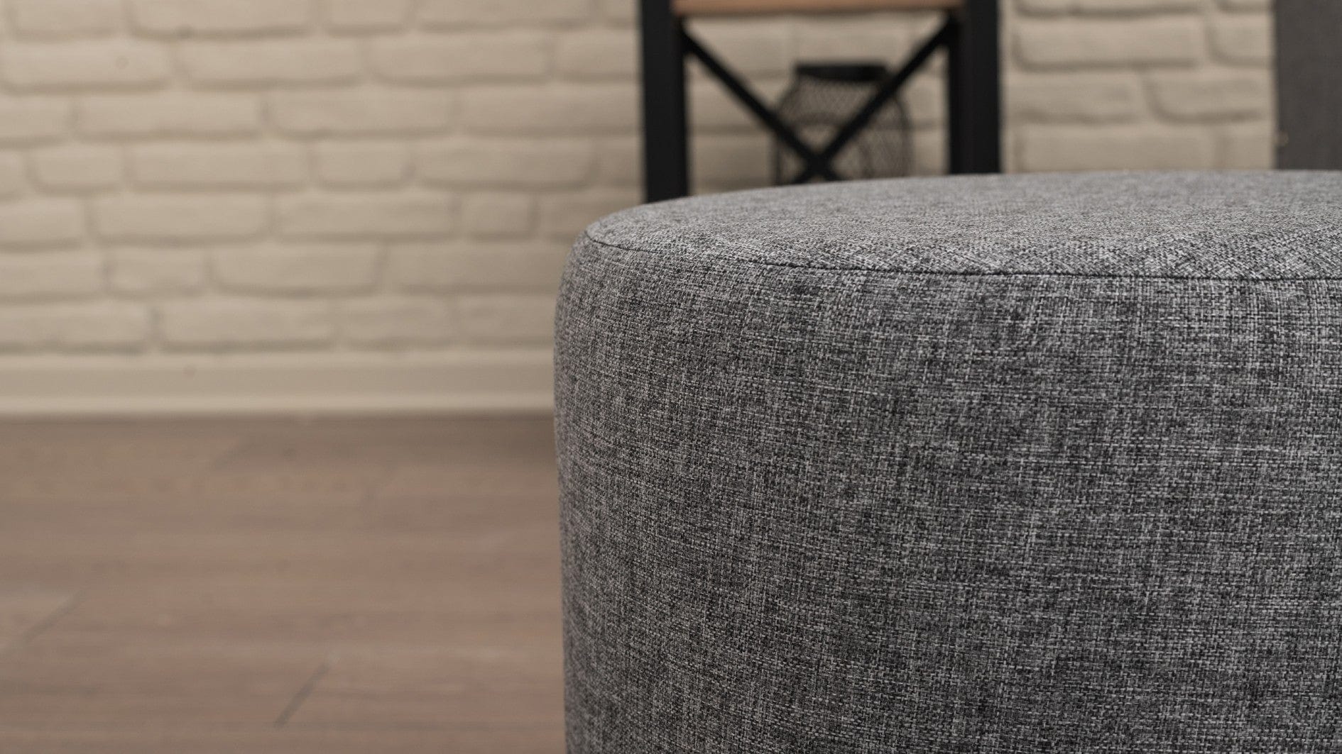 Pouf in tessuto Felix Grigio (2)