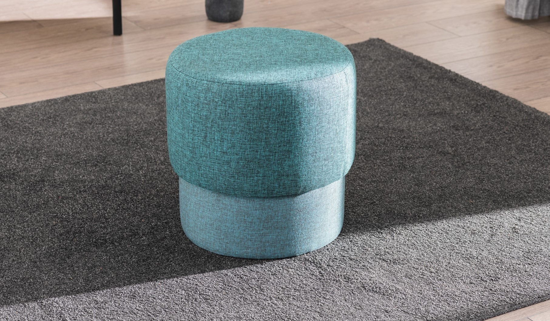 Pouf in tessuto Felix Turchese (1)