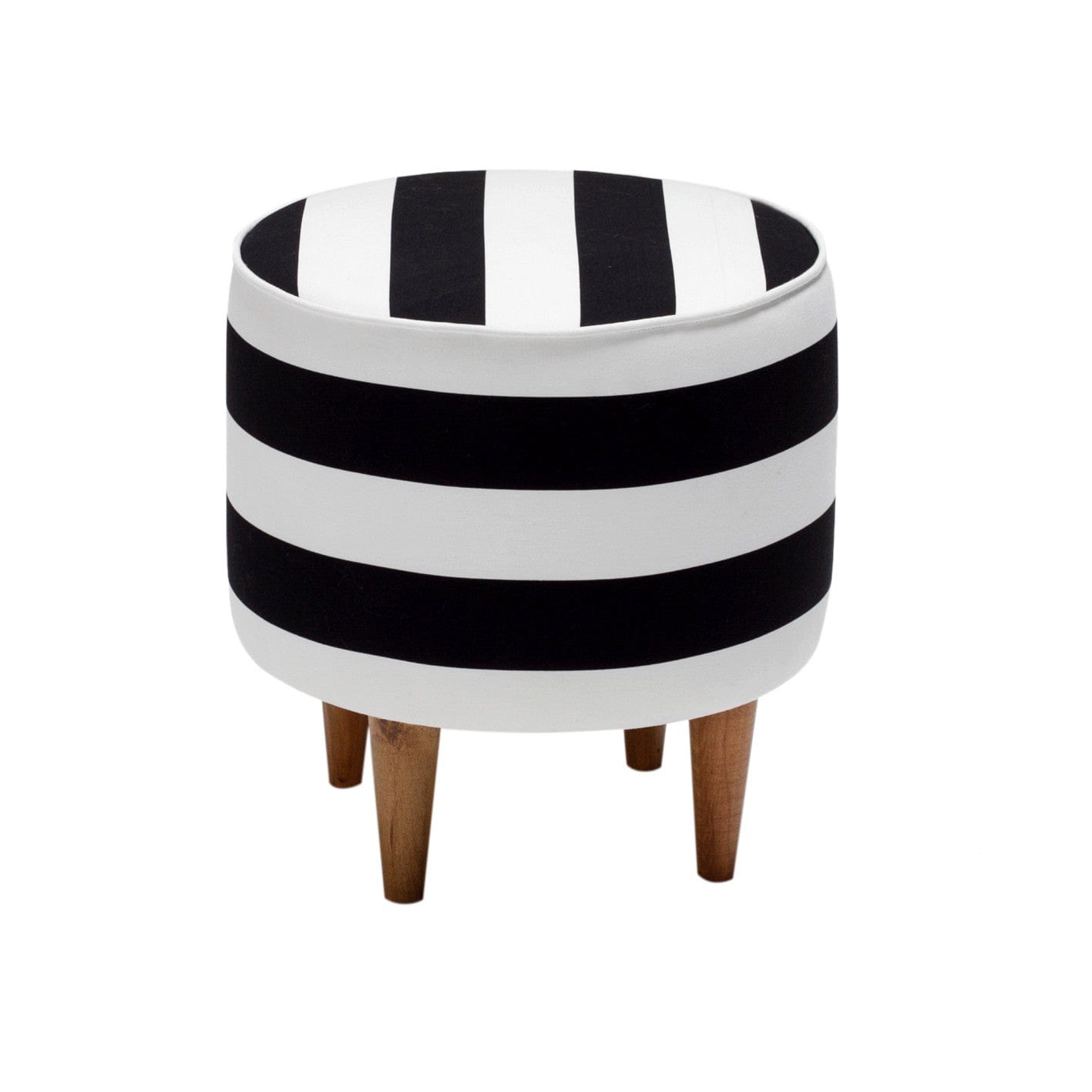 Pouf in tessuto Fındık Bianco e Nero