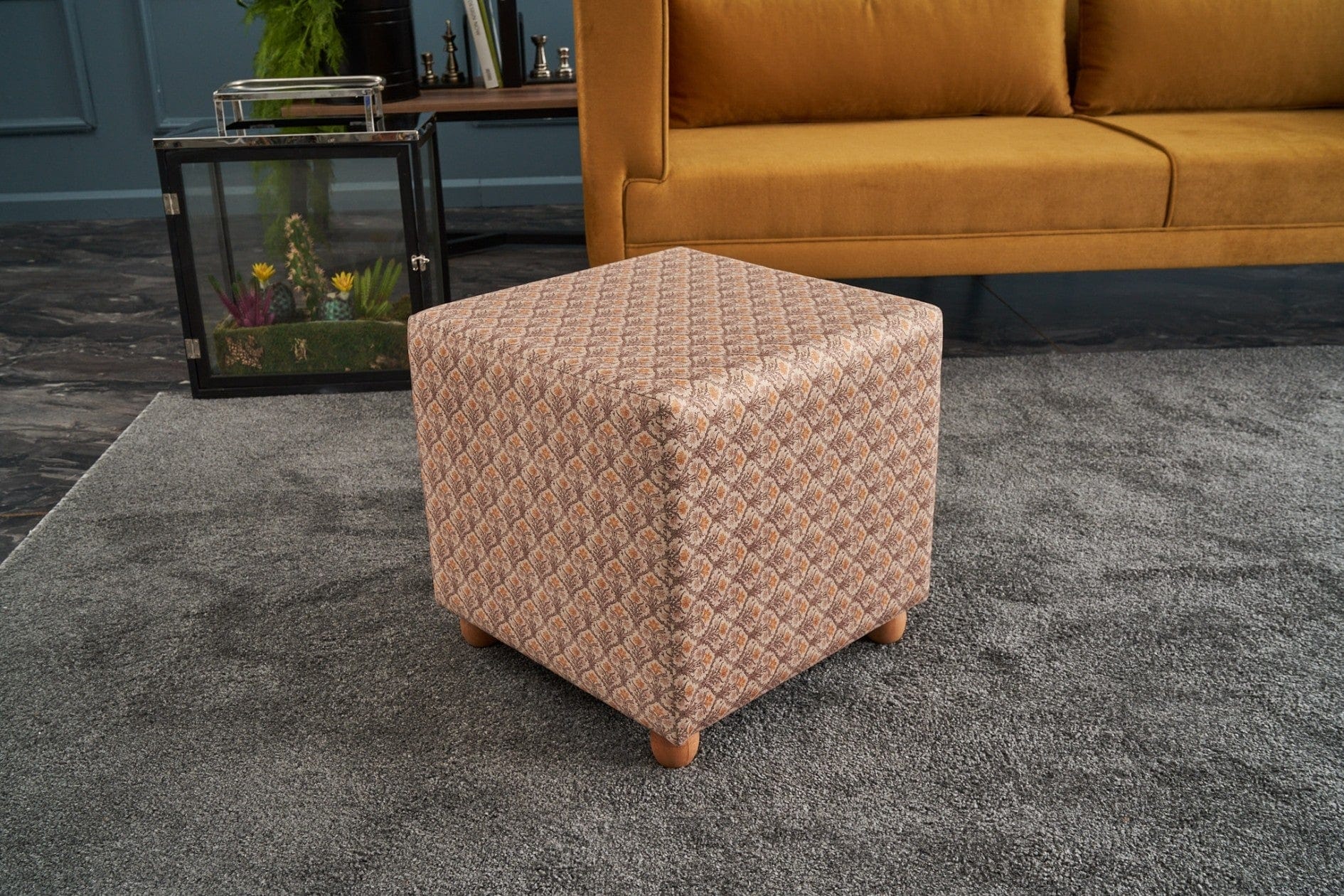 Pouf in tessuto Flora Multicolore