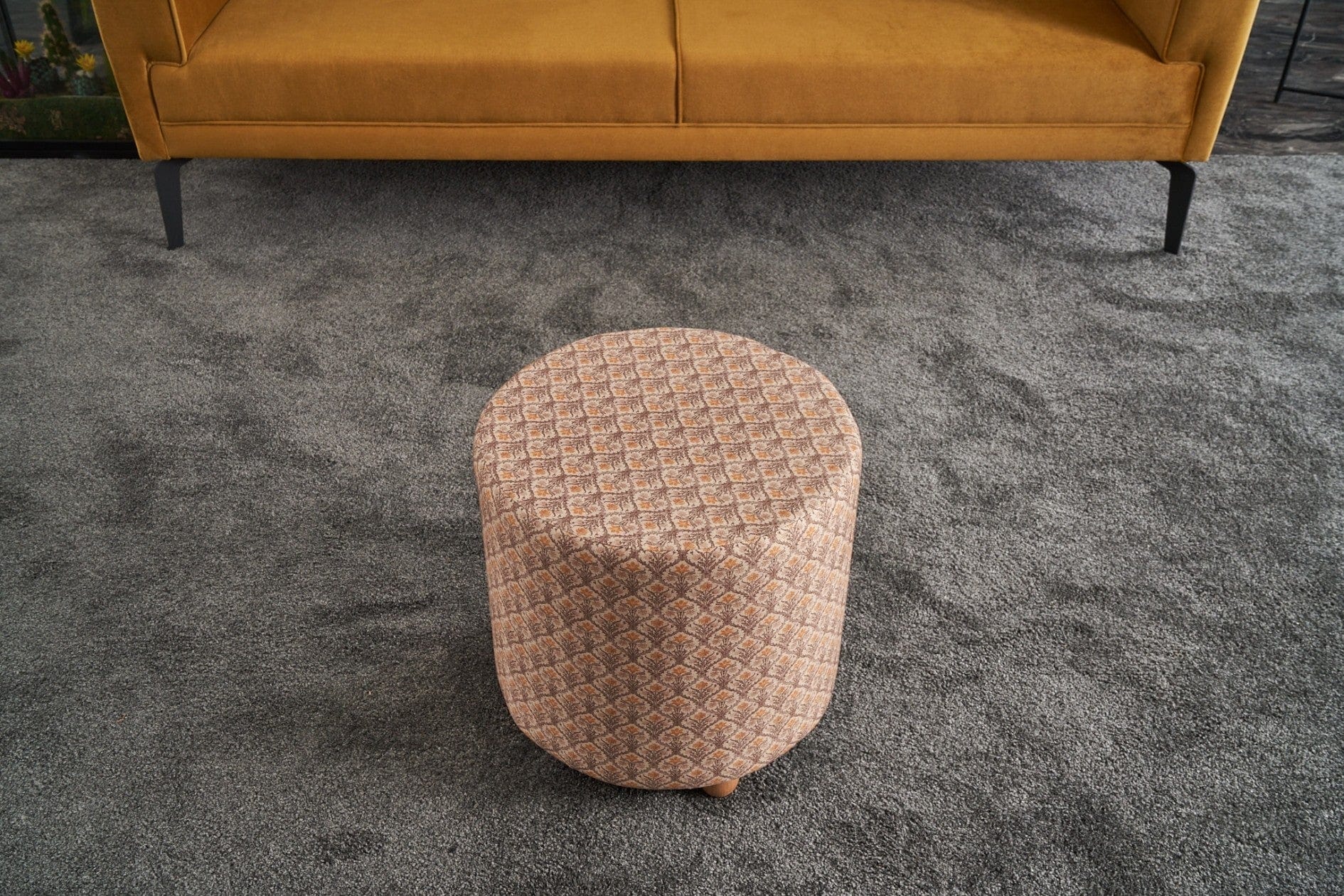 Pouf in tessuto Flora Round Multicolore (1)