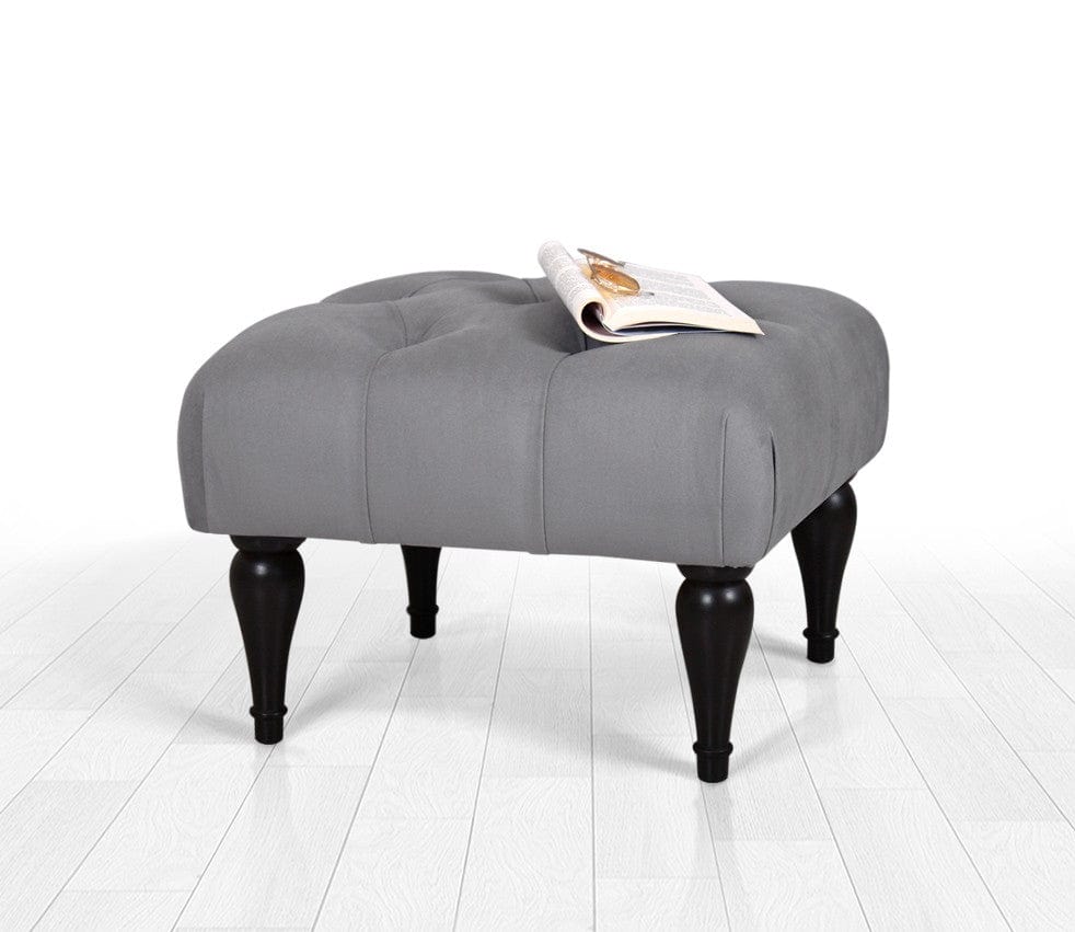 Pouf in tessuto Floral Grigio (1)