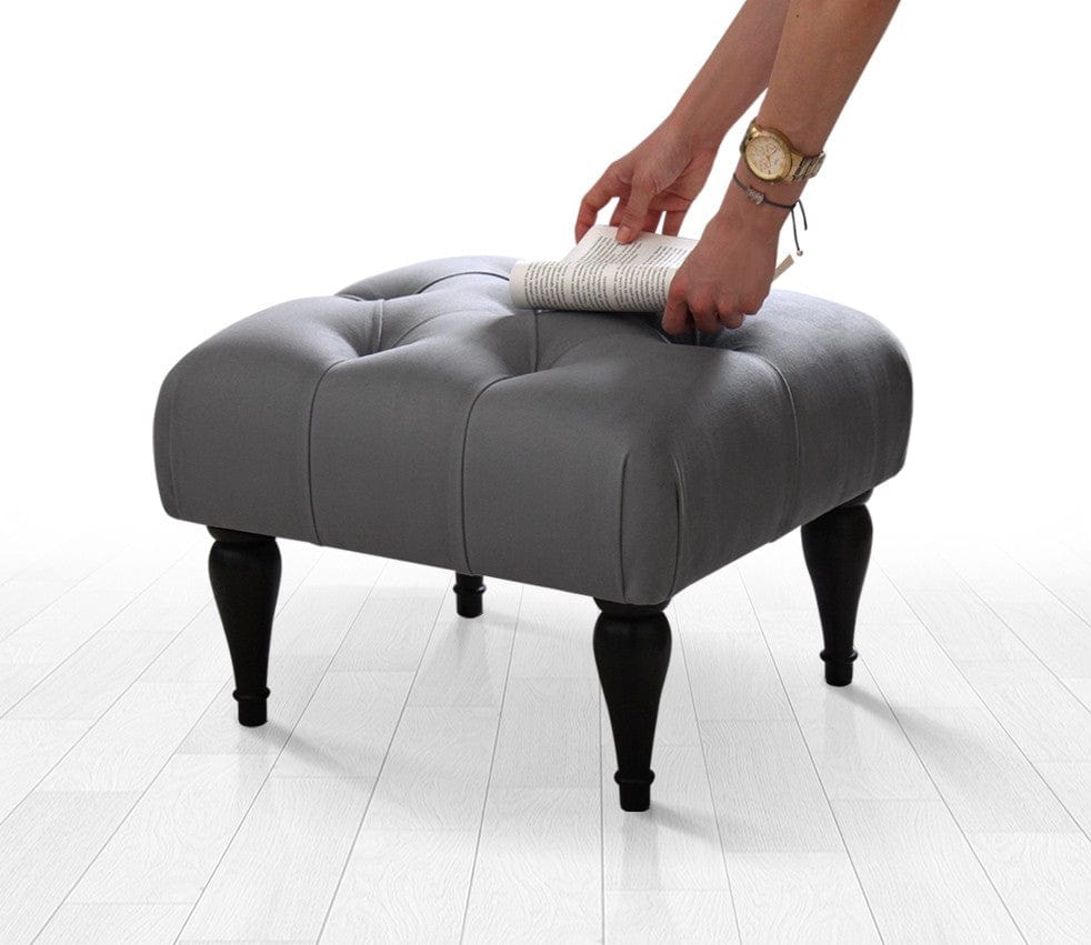 Pouf in tessuto Floral Grigio (3)