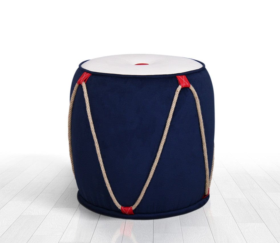 Pouf in tessuto Fora I Blu (3)
